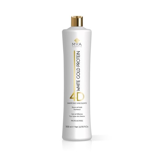 Shampoing White Gold Protein MYA COSMETIC, flacon professionnel 500 ml