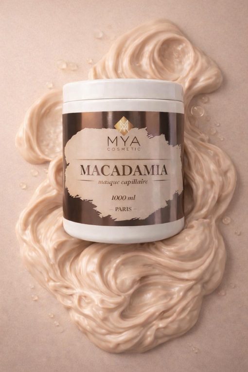Texture crème beige rosé du masque capillaire BTX Macadamia à l'huile de macadamia MYA COSMETIC