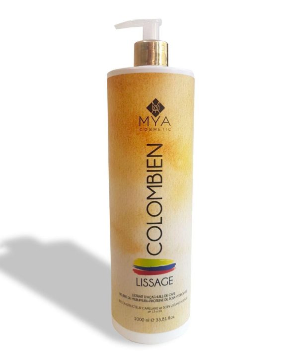 Flacon Lissage Colombien MYA COSMETIC 1000 ml, vendu en lot de 12 pour les salons de coiffure