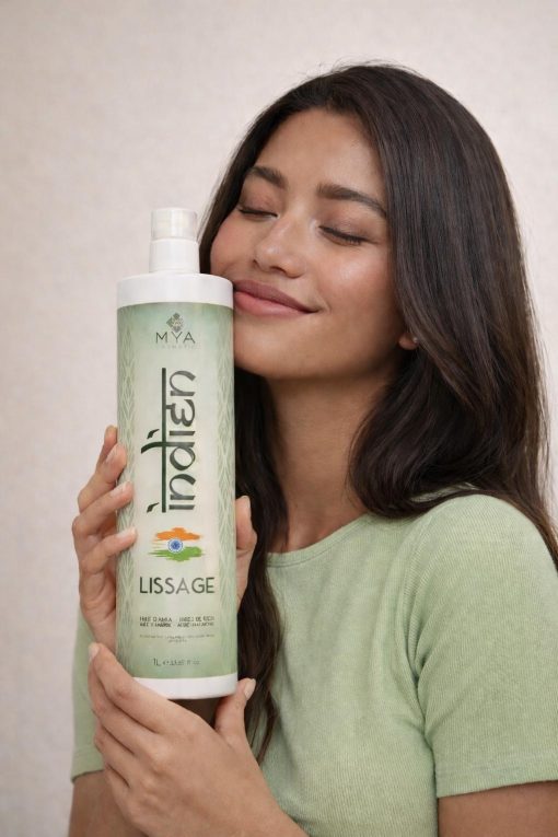 Lissage Indien – Format salon 1000 ml MYA COSMETIC – flacon en mise en scène