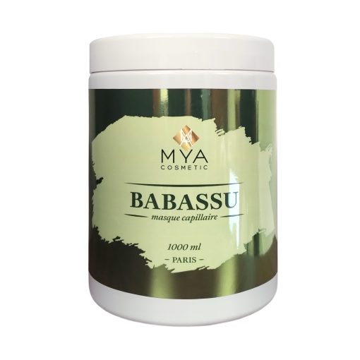 Masque BTX Babassu MYA COSMETIC, pot de 1000 ml à étiquette vert olive
