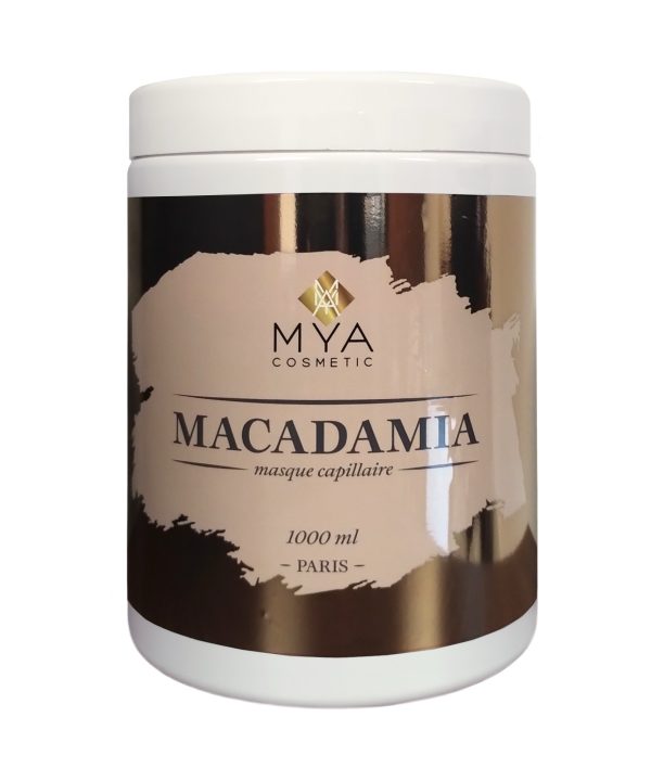 Masque BTX Macadamia MYA COSMETIC, pot de 1000 ml à étiquette bronze